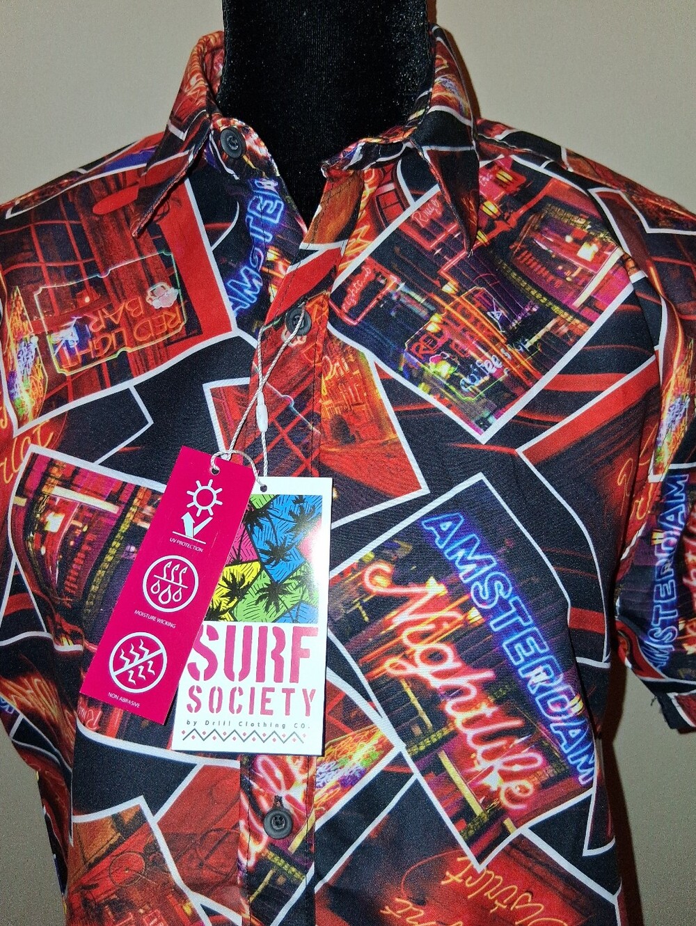 Surf Society Shirt New Size Large Amsterdam Nightlife Shirt   NWT